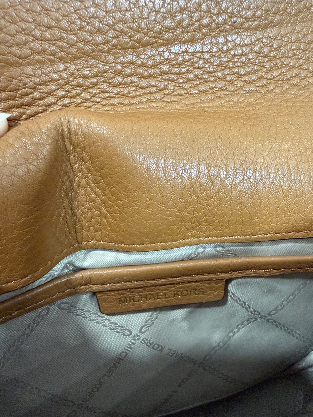 Michael Kors Tan & Dark Brown MK Logo Crossbody - Picture 2 of 7